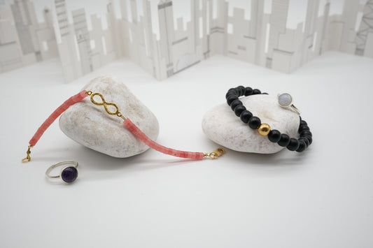 Pulsera de Cuarzo Rosa Infinito