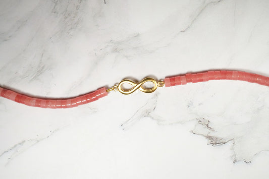 Pulsera de Cuarzo Rosa Infinito