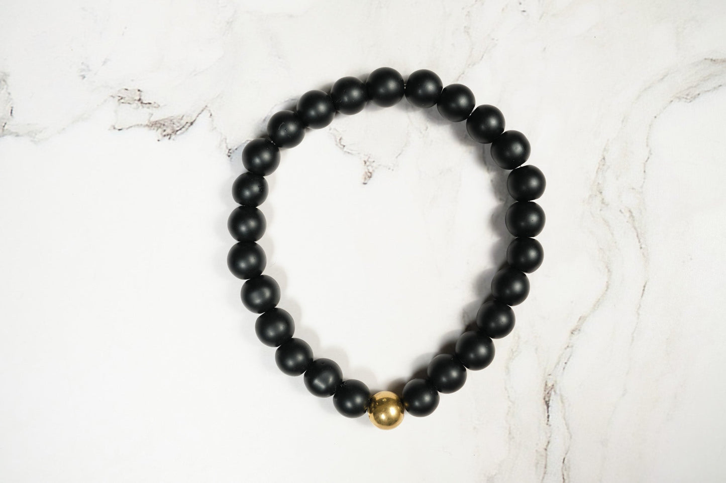 Pulsera Obsidiana Mate Acero