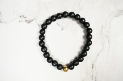 Pulsera Obsidiana Mate Acero