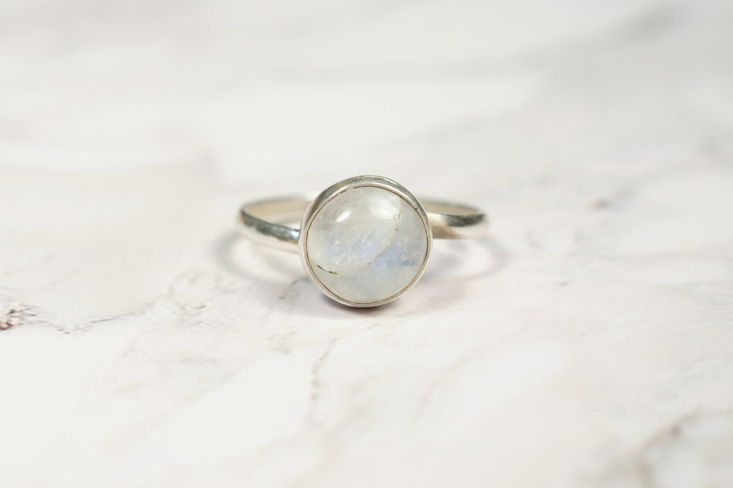 Anillo Piedra Luna Plata