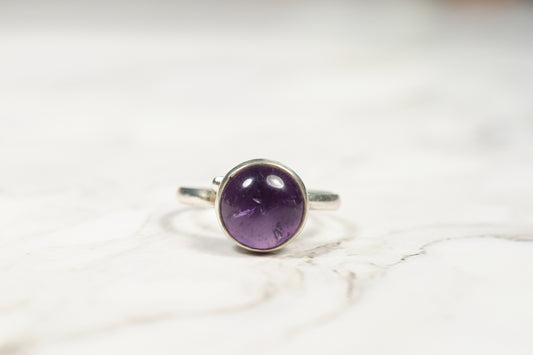 Anillo Ágata Lila Plata